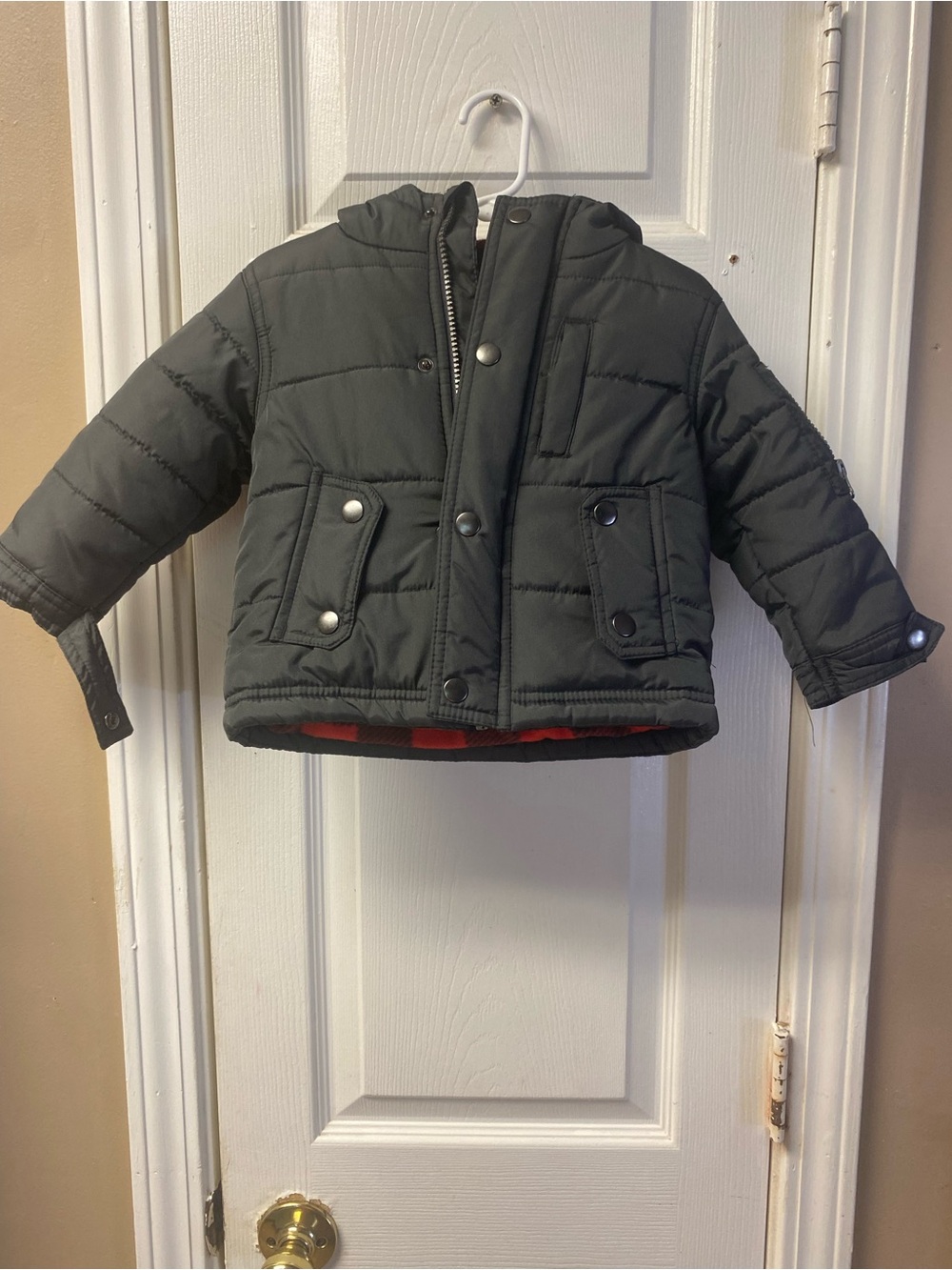 OshKosh B'gosh Boys Black Puffer Coat with Hood